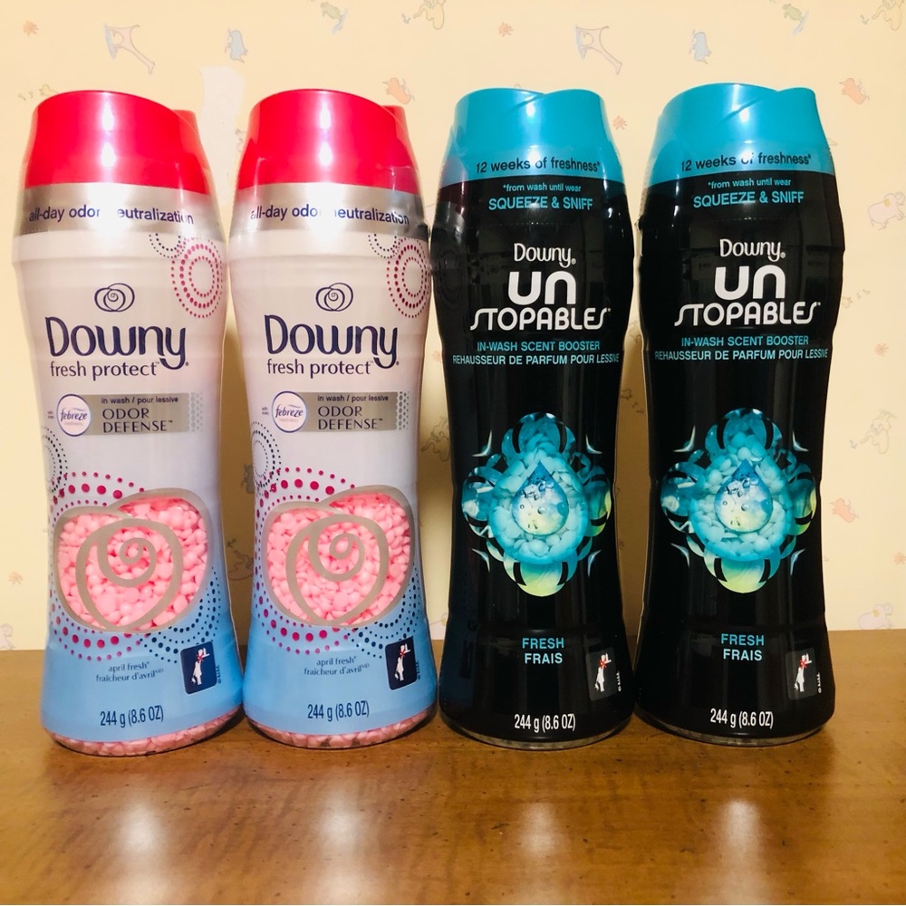 4* Downy In Wash Scent Booster Beads, 8.6 oz